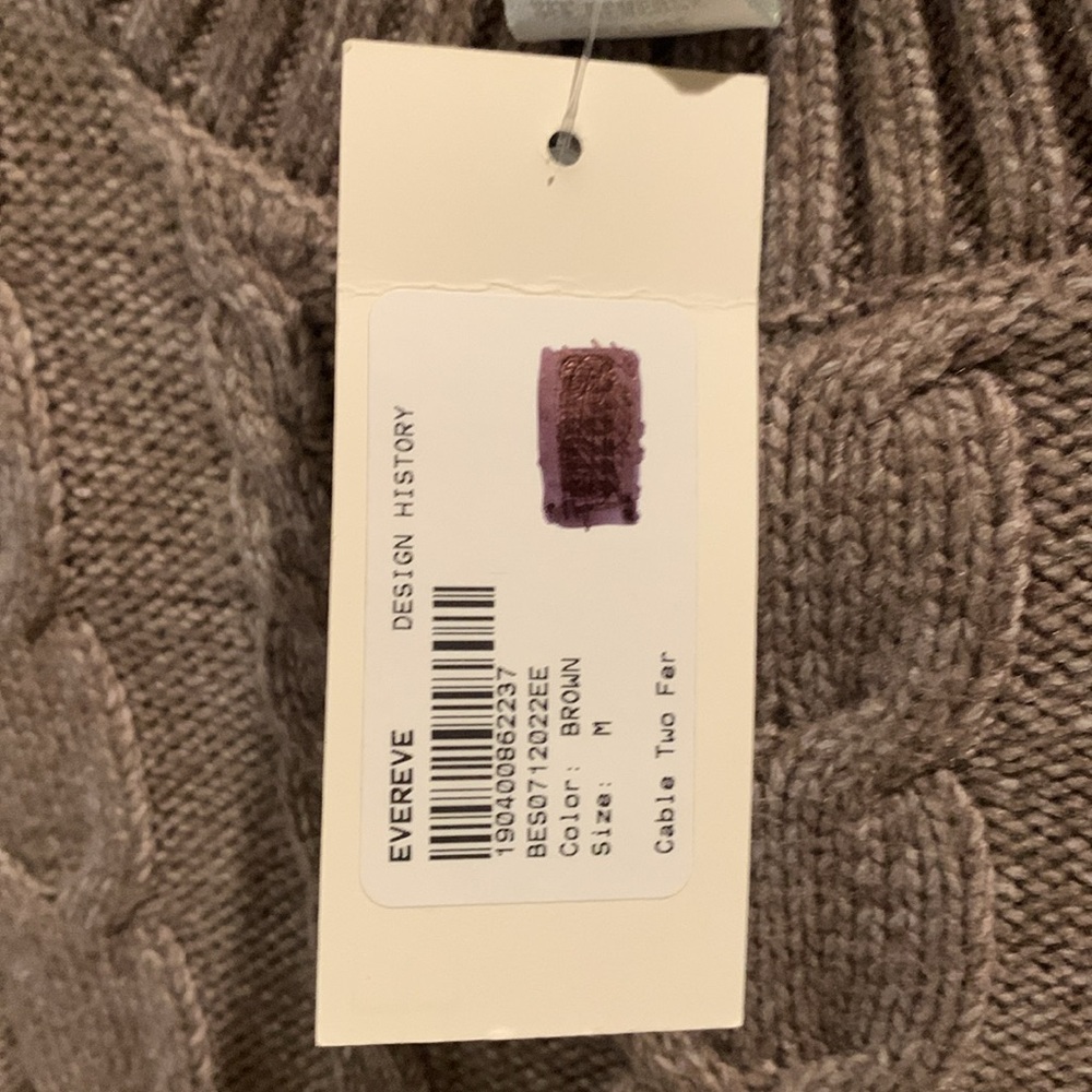 Evereve Design History Cedar Combo Sweater Top, Size M NWT - Picture 3 of 5